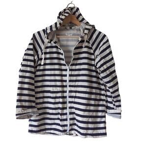 Engineered Garments FWK Striped Jacket 2 (M/L) New York Hooded Cotton Blue White